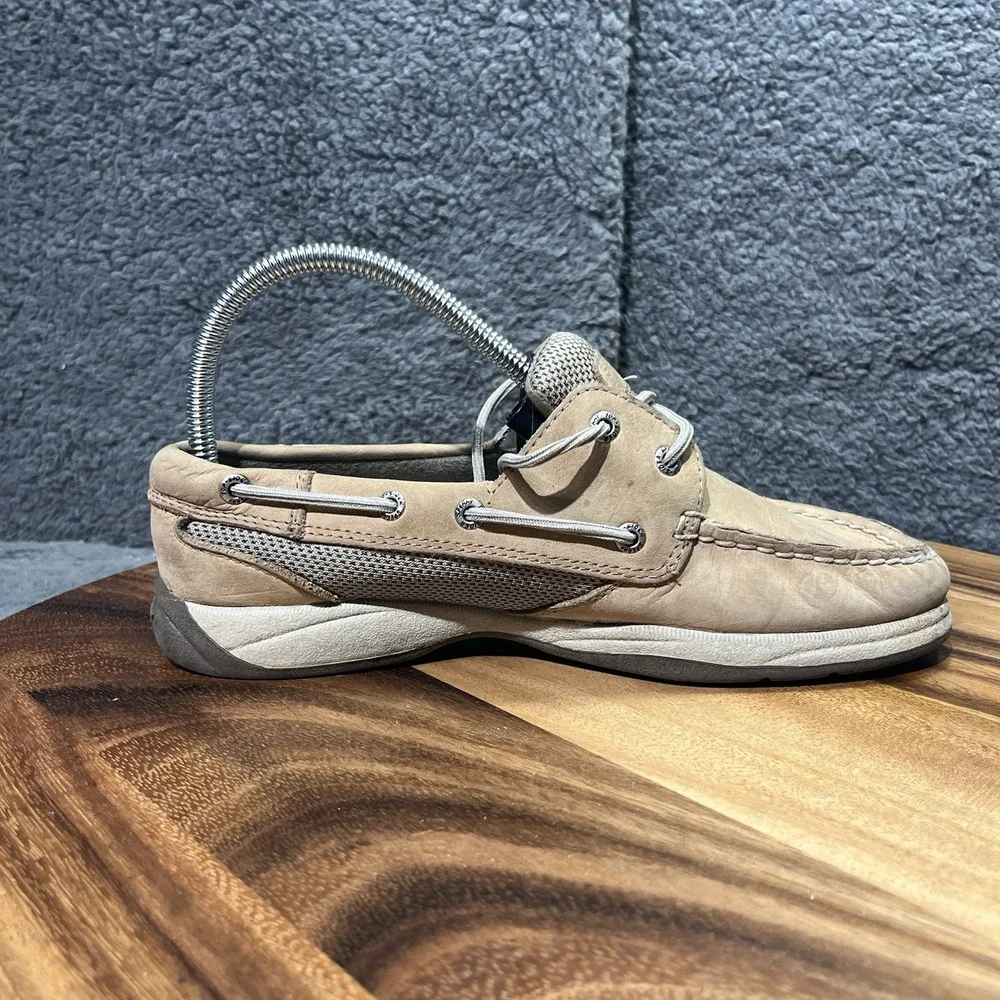 Sperry‎ Top Sider Shoes Womens 7.5 Linen Oat Boat Shoe Lace Up 9774329